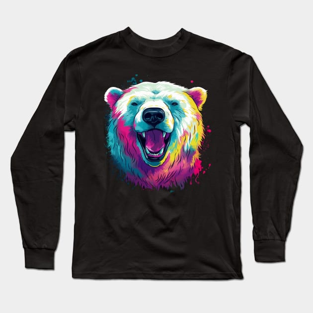 Polar Bear Smiling Long Sleeve T-Shirt by JH Mart